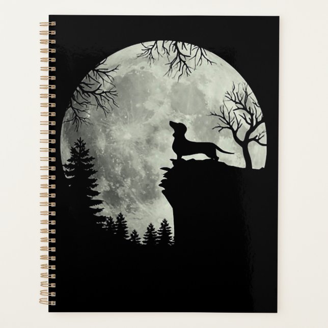Dachshund And Moon Halloween Planner (Front)