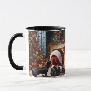 Dachshund and Santa Mug