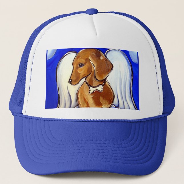 Dachshund Angel Trucker Hat (Front)