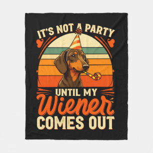 Dachshund Art My Wiener Comes Out Fleece Blanket