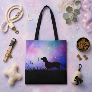 Dachshund at Dusk Moonscape Wiener Dog Beautiful Tote Bag