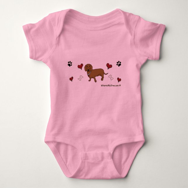 dachshund baby bodysuit (Front)