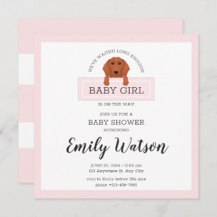 Dachshund Baby Shower Invitation Postcard