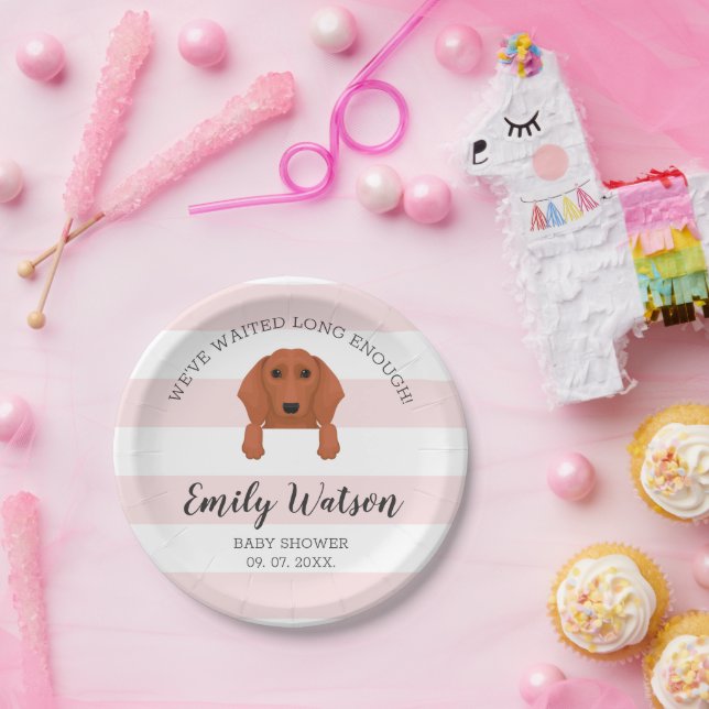 Dachshund Baby Shower Paper Plate (Party)