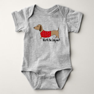 Dachshund Baby Worth the Long Wait Outfit Baby Bod Baby Bodysuit