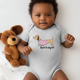 Dachshund Baby Worth the Long Wait Outfit Bodysuit