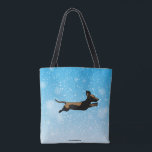 Dachshund bag<br><div class="desc">Dachshund through the Snow tote bag. Perfect as a winter holiday gift for wiener dog lovers. Great for Christmas,  Hanukah,  or just for the winter season.</div>