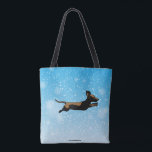 Dachshund bag<br><div class="desc">Dachshund through the Snow tote bag. Perfect as a winter holiday gift for wiener dog lovers. Great for Christmas, Hanukah, or just for the winter season.</div>