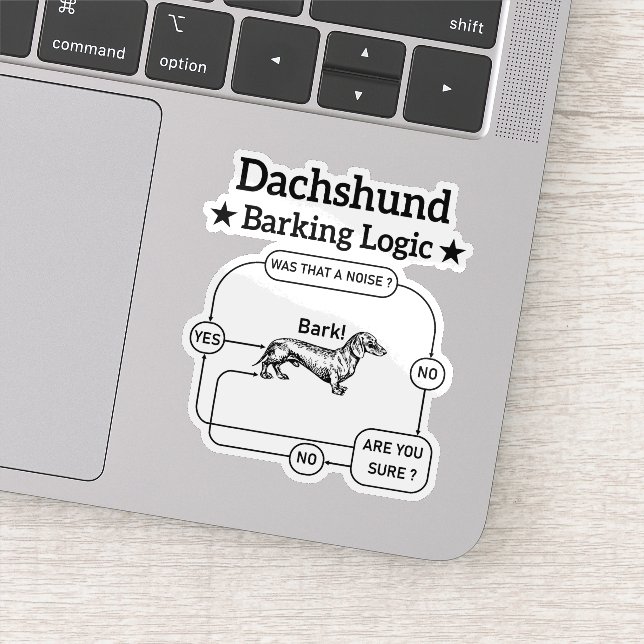 Dachshund Barking Logic Funny Weiner Dog Sarcastic (Detail)