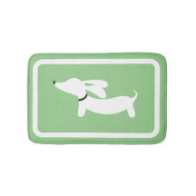 Dachshund Bath Mat Green Doxie Bathroom Rug