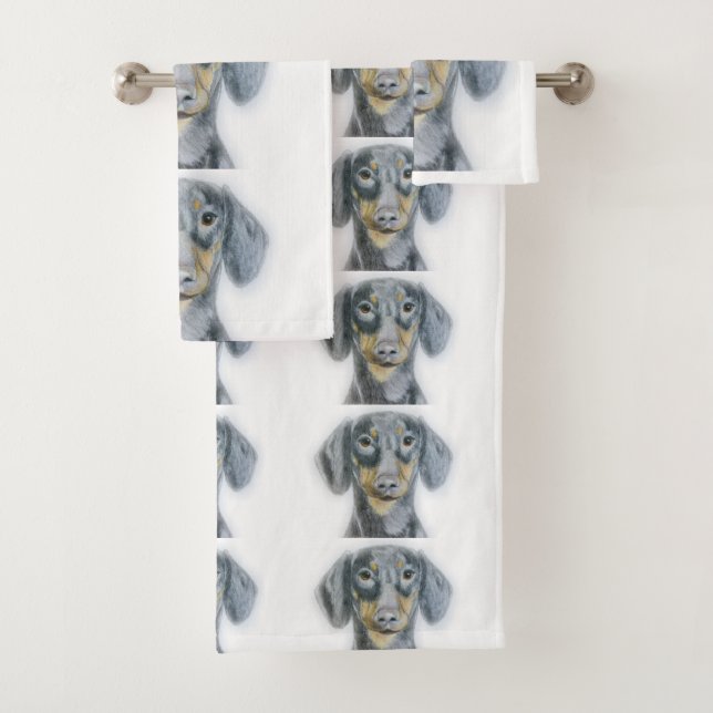 Dachshund  bath towel set (Insitu)