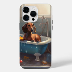 Dachshund Bathtime Fun iPhone 14 Pro Max Case