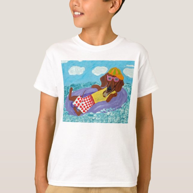 Dachshund Beach Bum T-Shirt (Front)