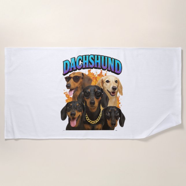 Dachshund  beach towel (Front)