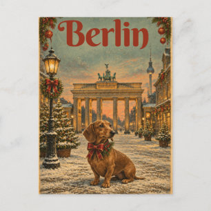 Dachshund Berlin Christmas Postcard