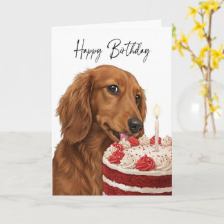Dachshund Birthday Cake Inspector Card