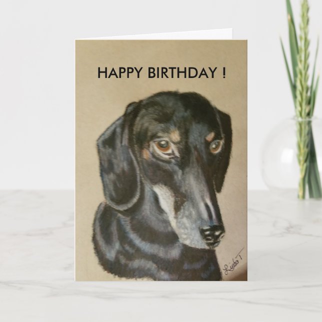 Dachshund Birthday Card (Front)