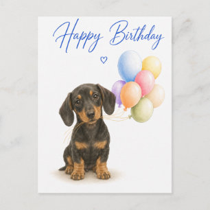 Dachshund Birthday Postcard