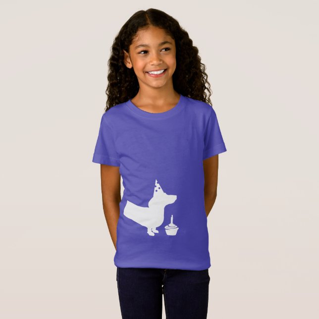 Dachshund Birthday with Cupcake Long Split T-Shirt (Front Full)