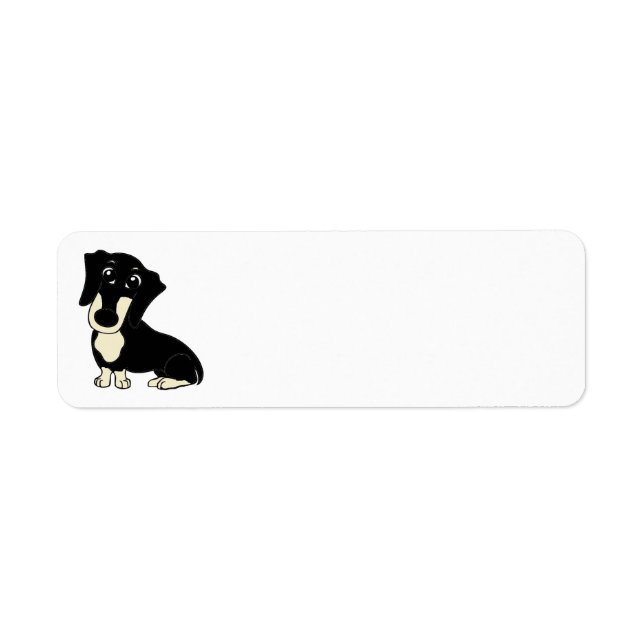 dachshund black and cream cartoon (Front)