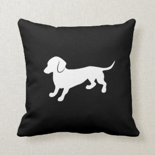 Dachshund Black and White Design Cushion