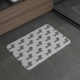 Dachshund Black & Grey Bathroom Décor Bath Mat Rug