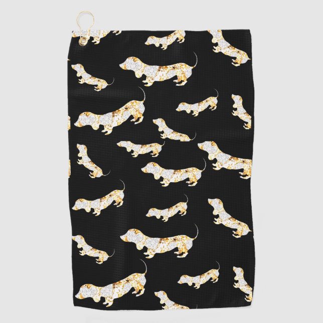 DACHSHUND BLING! GOLF TOWEL (Front)