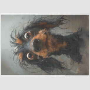 Dachshund Blinky Dog Decoupage  Tissue Paper