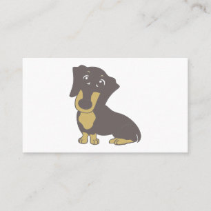 dachshund blue and tan cartoon sitting business card