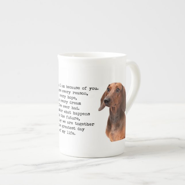 Dachshund Bone China Mug (Front Right)
