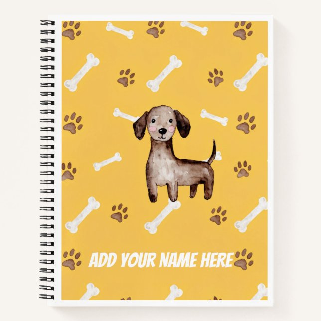 Dachshund Bones And Paws Notebook (Front)