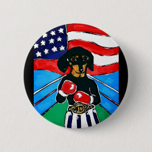 Dachshund Boxer 6 Cm Round Badge