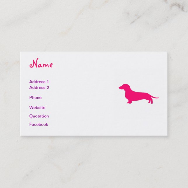Dachshund Breeder Business Card (Front)