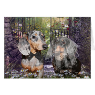 Dachshund bride and groom