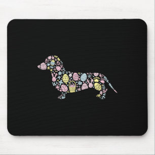 Dachshund Bunny Easter Egg Easter Day Womens Mens  Mouse Pad