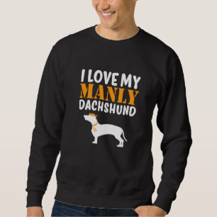 Dachshund Canine Pet Boy Dog Gender Reveal Manly Sweatshirt