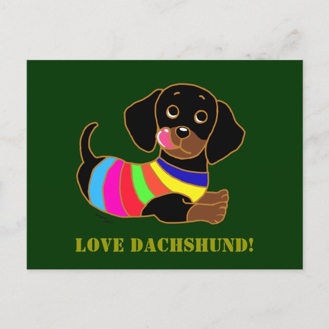Dachshund Cartoon 2 Postcard (Front)