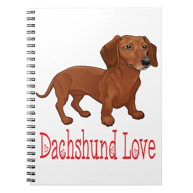 Dachshund Cartoon Puppy Dog Love Notebook (Front)