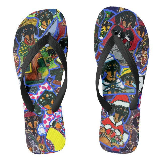  Dachshund  Cartoons Jandals (Footbed)