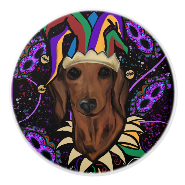 Dachshund         ceramic knob (Front)
