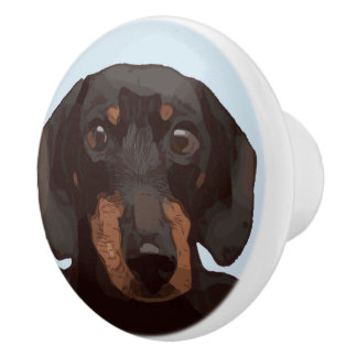 DACHSHUND CERAMIC KNOB