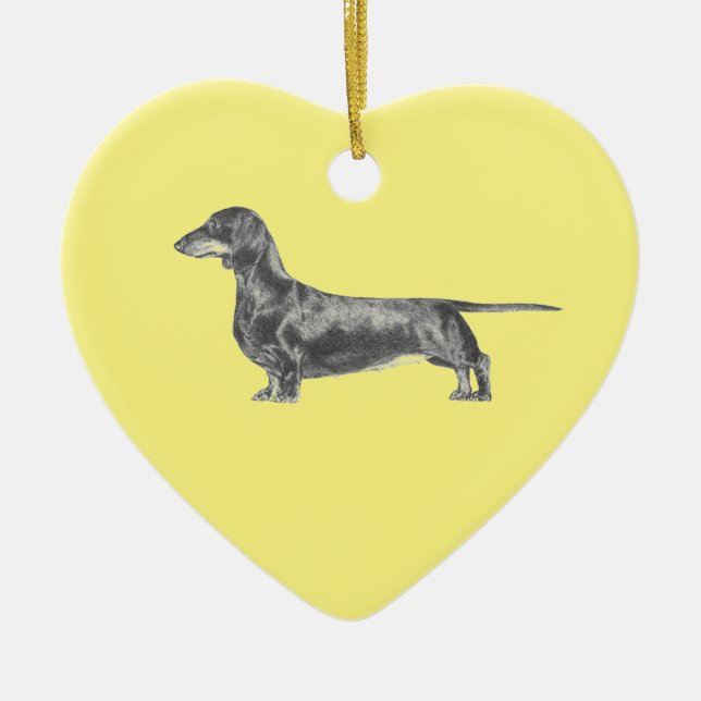 Dachshund Ceramic Ornament (Front)
