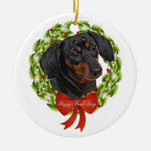 Dachshund Ceramic Tree Decoration
