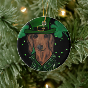 DACHSHUND            CERAMIC TREE DECORATION