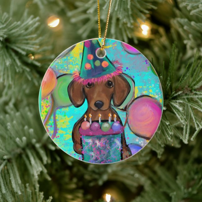 Dachshund Ceramic Tree Decoration (Tree)