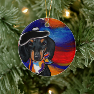 DACHSHUND      CERAMIC TREE DECORATION