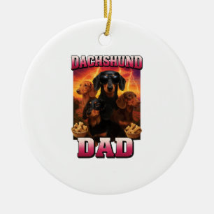 Dachshund ceramic tree decoration