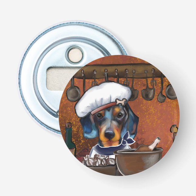 Dachshund Chefs Bottle Opener (Front)