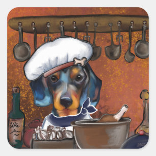 Dachshund Chefs Square Sticker