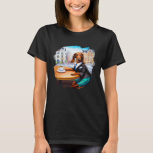 Dachshund Chiweenie Wiener Dog Aristocrat Cafe Cof T-Shirt